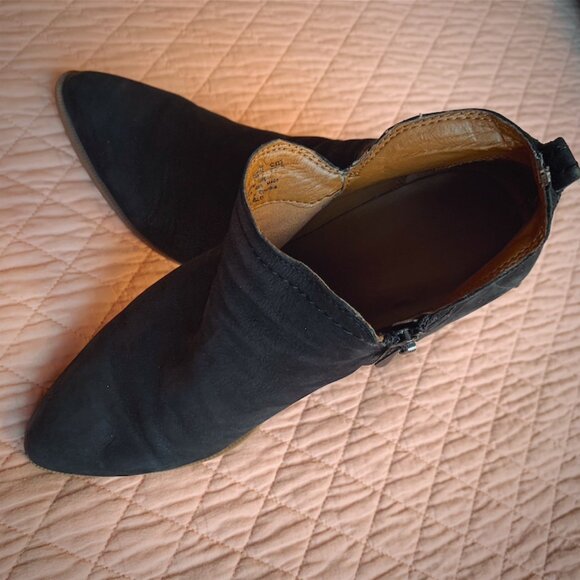 FRANCO SARTO -  Laslo Black leather Ankle Bootie pointed toe side zip -  8,5 - Picture 6 of 9